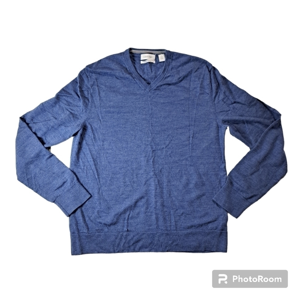 Calvin Klein Extra Fine Merino Sweater Machine Washable Size Large -Base Layer